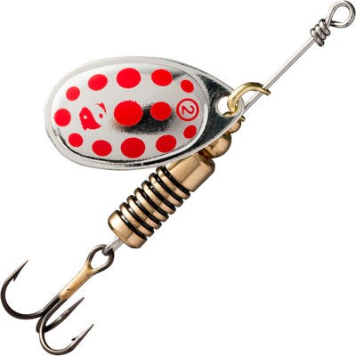 SPINNER GIRATORIO PARA LA PESCA DE DEPREDADORES WETA N.º2 METAL PUNTOS ROJOS CAPERLAN