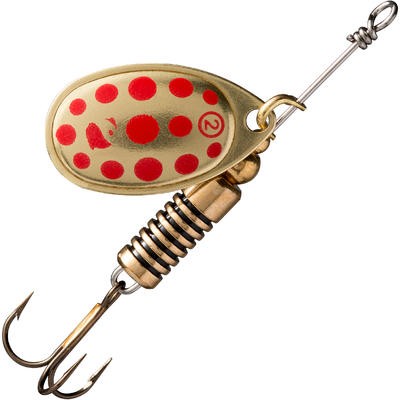 SPINNER PARA LA PESCA DE DEPREDADORES WETA + Nº 2 DORADO PUNTOS ROJOS CAPERLAN