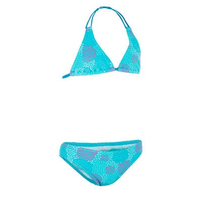 Bikini niña con sujetador triángulo POMPON AZUL OLAIAN