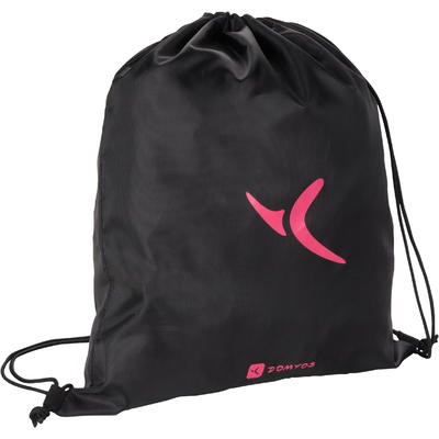 Bolsa calzado fitness plegable negro y rosa DOMYOS