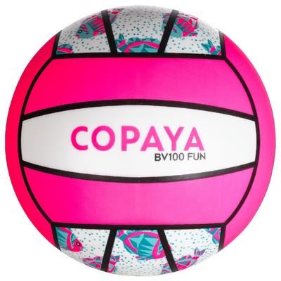 Balón de voley playa BV100 blanco y rosa COPAYA