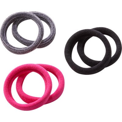 Elástico para el cabello fitness para mujer negro rosa y gris DOMYOS