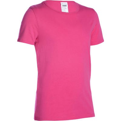 Camiseta de manga corta gimnasia niña rosa DOMYOS