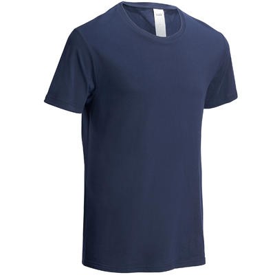 Camiseta de gimnasia y pilates para hombre azul marino Sportee DOMYOS