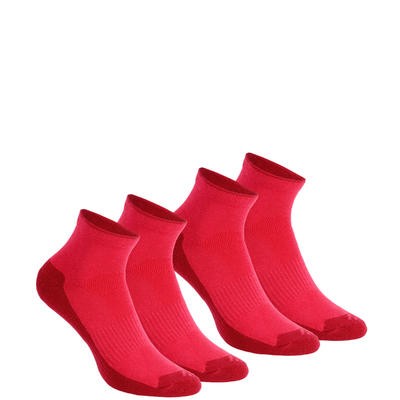 2 pares de calcetines de campismo cortos adulto Arpenaz 50 rosa QUECHUA