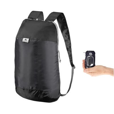 Mochila Arpenaz 10 ultra compacta y ultra ligera negro QUECHUA