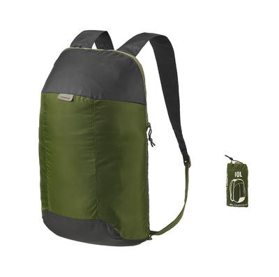 Mochila auxiliar ultracompacta 10 L verde QUECHUA
