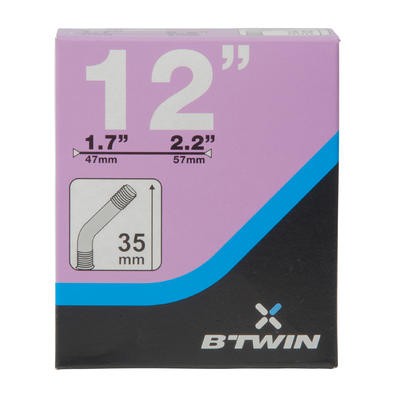 CÁMARA DE AIRE 12'' SECCIÓN 1,7 - 2,2 VÁLVULA SCHRADER ACODADA B'TWIN