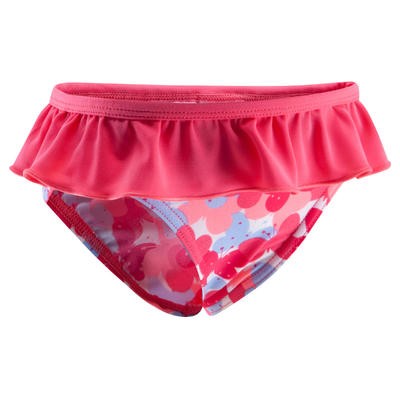 Traje de baño 1 pieza panty bebé niña rosa estampado "mariposas" NABAIJI