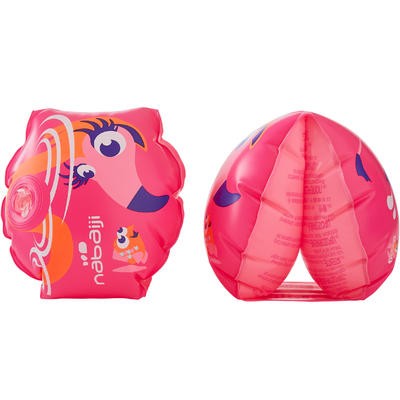 Flotadores de natación rosa con estampado "FLAMENCO ROSA" para niños de 11-30 kg NABAIJI
