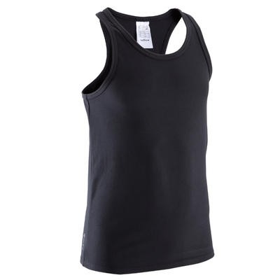 Playera sin mangas BREATHE fitness niña negro DOMYOS