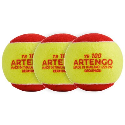 PELOTA DE TENIS TB100 x3 ROJO ARTENGO