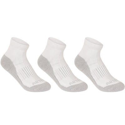 CALCETINES DE DEPORTE MEDIA TOBILLO JR. ARTENGO RS 500 BLANCOS PQT. DE 3 PARES ARTENGO