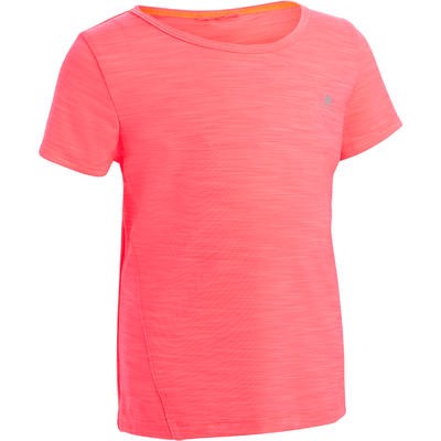 Playera 560 de manga corta gimnasia infantil rosa DOMYOS