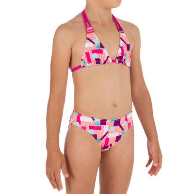 Top de bikini para niña TRIÁNGULOS TALOO LAGOON ROJO CORAL OLAIAN