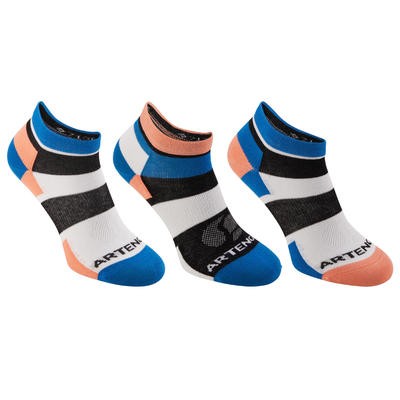 CALCETINES DE DEPORTES DE RAQUETA RS 160 TRENDY MID X3 AZUL CORAL ARTENGO