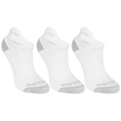 CALCETINES CORTOS DE DEPORTE JÚNIOR ARTENGO RS 160 BLANCO LOTE DE 3 PARES ARTENGO