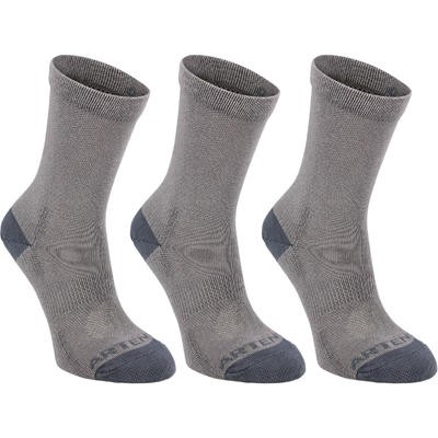 CALCETINES DE DEPORTE JUNIOR LARGOS ARTENGO RS 160 GRIS PQT. DE 3 ARTENGO