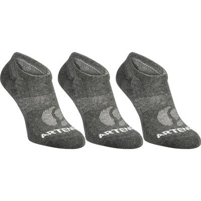 CALCETINES CORTOS DE DEPORTE ARTENGO RS 160 GRIS OSCURO PQT. DE 3 ARTENGO