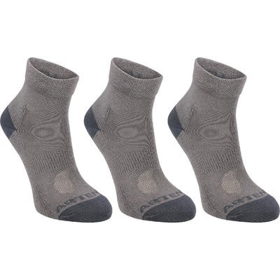 CALCETINES DE DEPORTE JUNIOR MEDIO TOBILLO ARTENGO RS 160 GRIS PQT. DE 3 ARTENGO