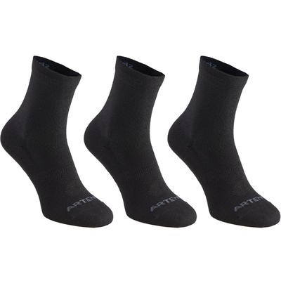CALCETINES DE DEPORTE LARGOS ARTENGO RS 160 NEGRO PQT. DE 3 PARES ARTENGO