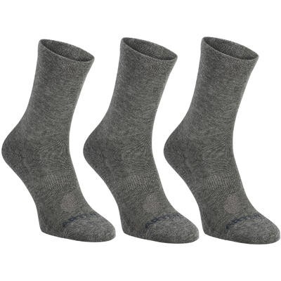 CALCETINES DE DEPORTE LARGOS ARTENGO RS 160 GRIS OSCURO LOTE DE 3 ARTENGO