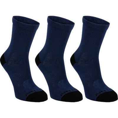 CALCETINES DE DEPORTE JUNIOR MEDIO TOBILLO ARTENGO RS 160 AZUL MARINO PQT. DE 3 ARTENGO
