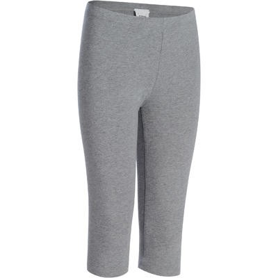 Mallas 3/4 de gimnasia niña gris DOMYOS