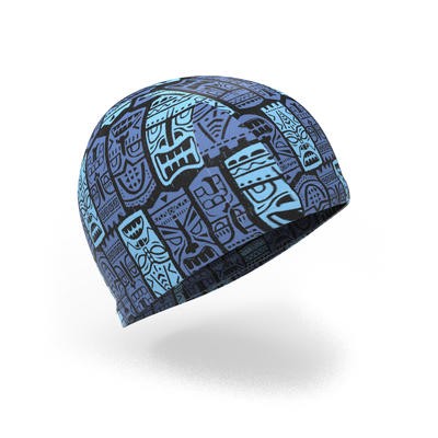 Gorro de natación punto estampado talla S Tiki azul NABAIJI