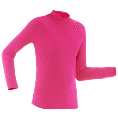 Camiseta de esquí niño 100 rosa WEDZE