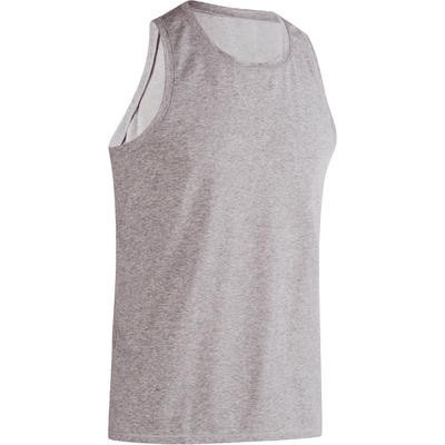 Playera sin mangas 500 regular gimnasia y pilates hombre gris DOMYOS