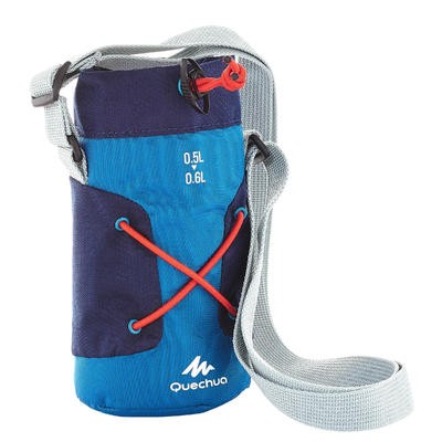 Funda isoterma para cantimplora de senderismo de 0.5 a 0-6 litros azul QUECHUA