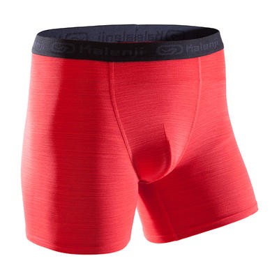 BÓXER DE RUNNING PARA HOMBRE TRANSPIRABLE ROJO JASPEADO KALENJI