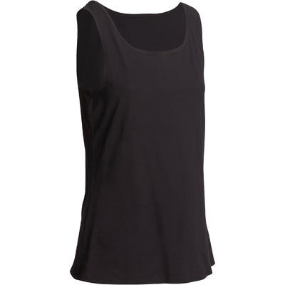 Camiseta sin mangas gimnasia y pilates mujer negro DOMYOS
