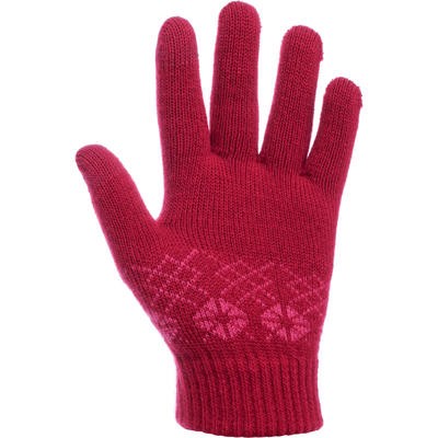 Guantes trekking viaje Explor 550 junior rosa QUECHUA