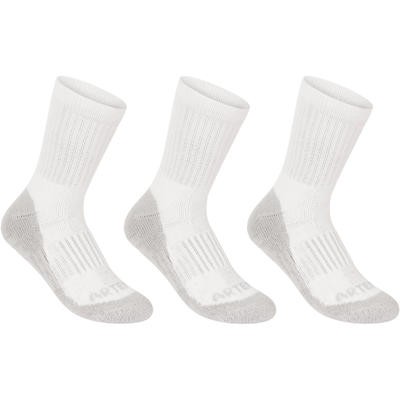 CALCETINES LARGOS DE DEPORTE JUNIOR ARTENGO RS 500 BLANCO PAQUETE DE 3 PARES ARTENGO