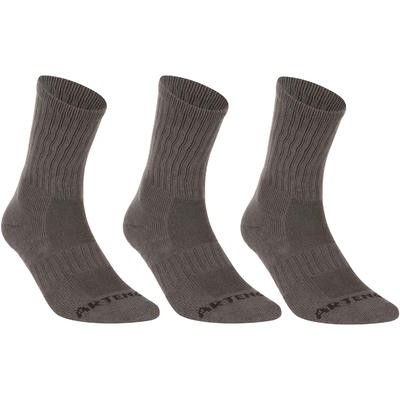 CALCETINES LARGOS DE DEPORTE ADULTO ARTENGO RS 500 GRIS LOTE DE 3 ARTENGO