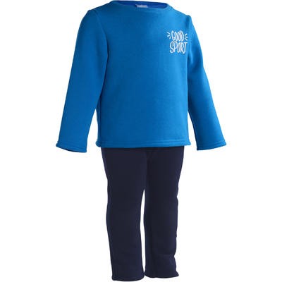 Traje cálido estampado gimnasia infantil azul Warm'y DOMYOS