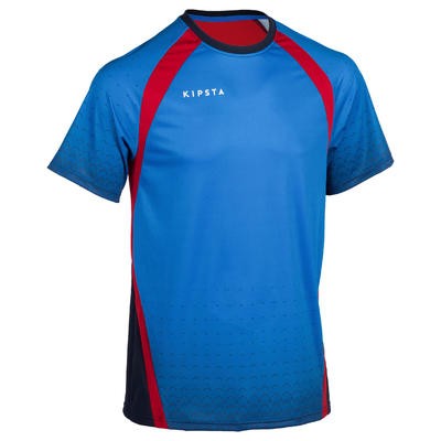 Camiseta de voleibol V500 hombre azul y rojo ALLSIX