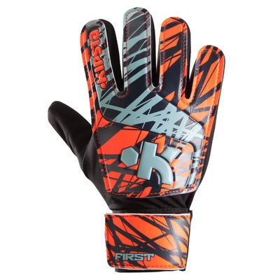 Guantes de portero de fútbol niños First naranja negro blanco KIPSTA