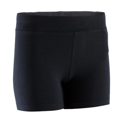 Short corto FIT+ slim, fitness mujer, negro DOMYOS
