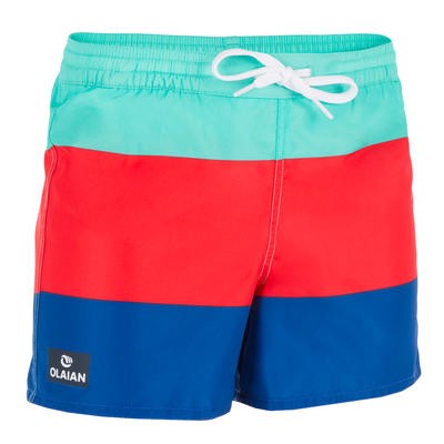 Short de surf Boardshort corto 100 Kid Block azul OLAIAN
