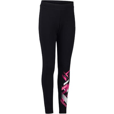Mallas 500 gimnasia niña estampado negro DOMYOS