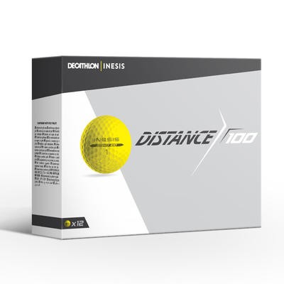 Bola de golf DISTANCE 100 x12 Amarillo INESIS