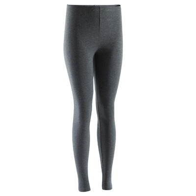 Leggings 100 slim gimnasia y pilates mujer gris oscuro Salto DOMYOS